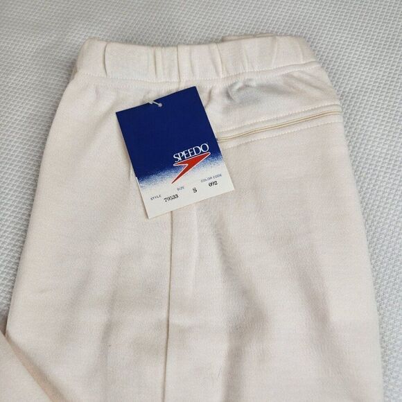 Vintage 80s Speedo Joggers Sweat Pants Ivory Mens S NEW Deadstock Straight Leg - Picture 3 of 7